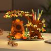 Capybara Building Block Pen Holder Multi-Function Desk Organizer for Office Supplies Cosmetics Birthday Gift Desktop Decoration