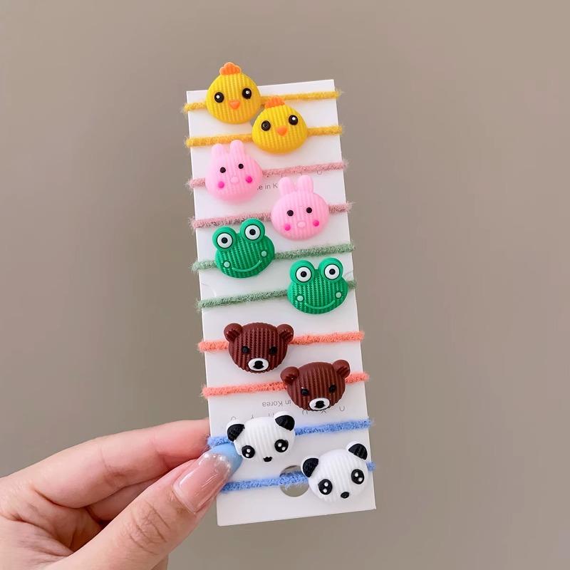 10-30PCS/Set, Cute Cartoon Animals, Hair Bands, Girls, Elastic Rubber Band, Headwear, Hair Accessories
