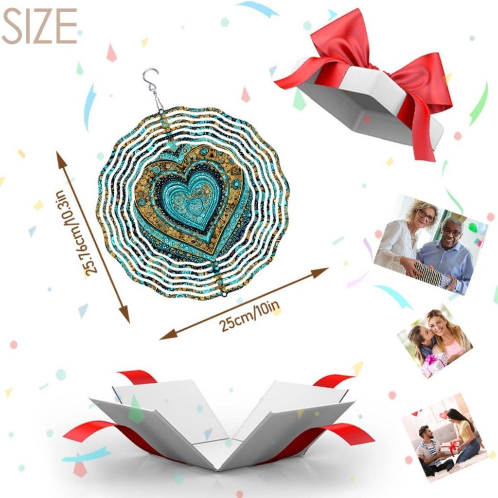 Bohemian Color Mandala Wind Spinner Outdoor Garden Decor Infinite Spinning Windmill for Home Yard Patio Thanksgiving Christmas