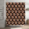Shower Curtain Featuring Funny Faces Pattern With Name Or Photo For Bathroom Decor Modern Printing Black