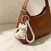 Yogodlns Cute Cartoon Cat Faux Leather Keychain Lovely Kitten Bag Charm Handbag Pendant Cat Lover Gift Key Ring