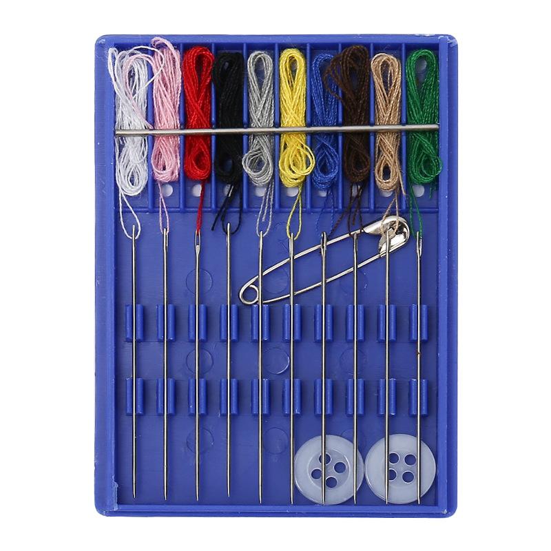 10 Färgtråd Mini Sykit Låda Engångsnål Tråd Knapp Förvaringspåsar Syverktyg Bärbar Diy Hantverk Hem Resa