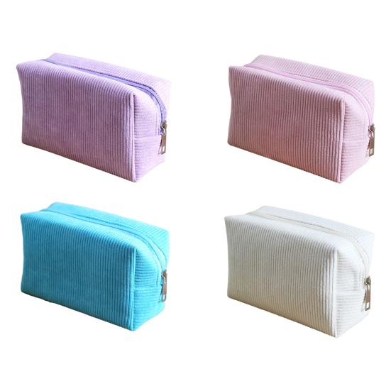 Cord Makeup Tasche Reise Toilettenartikel Organizer Clutch Tragbare Einfarbige Kosmetiktasche für Zuhause Täglichen Gebrauch Reise Urlaub