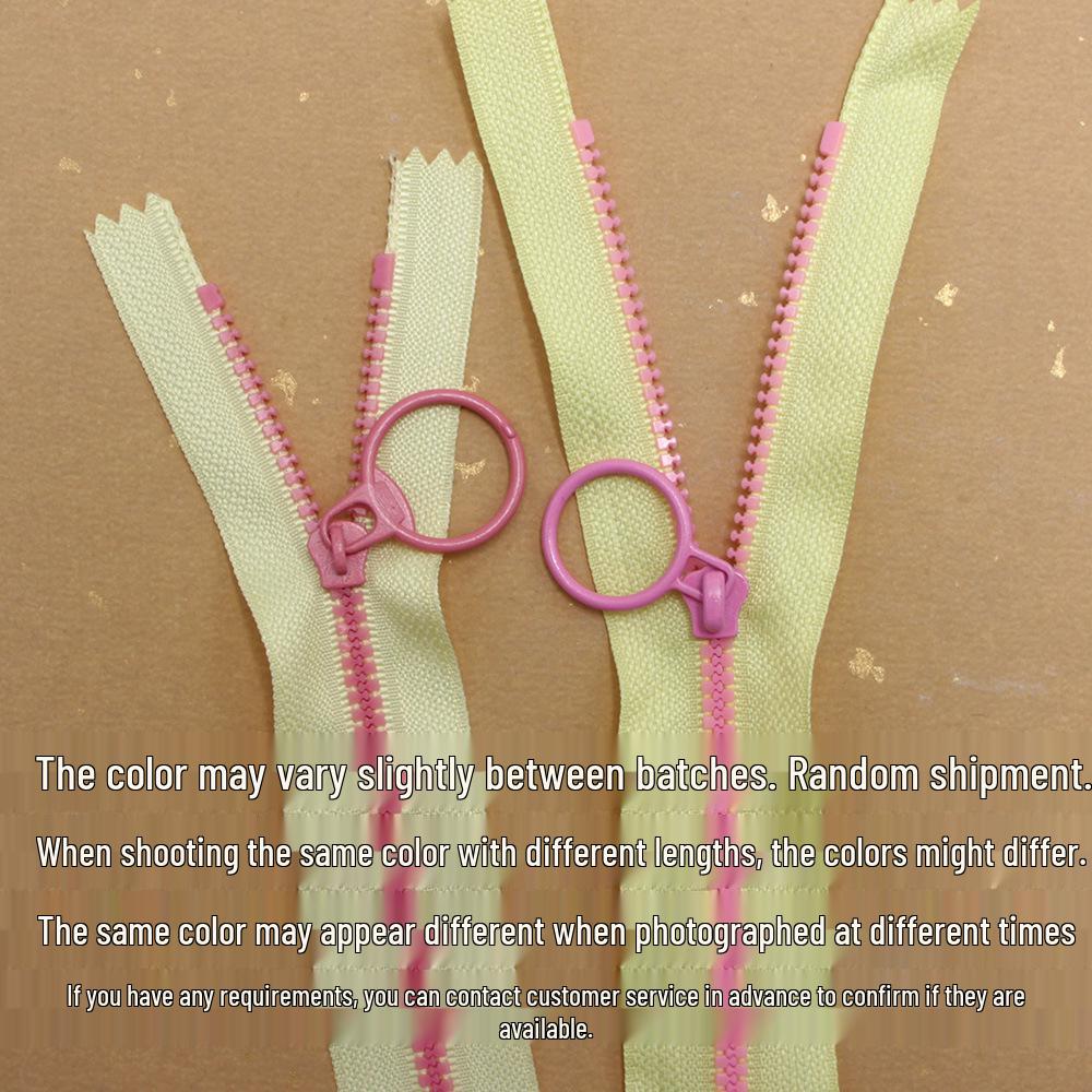 Круглая пластиковая молния с контрастным цветом для одежды и сумок - Доступна в размерах 15-40 см