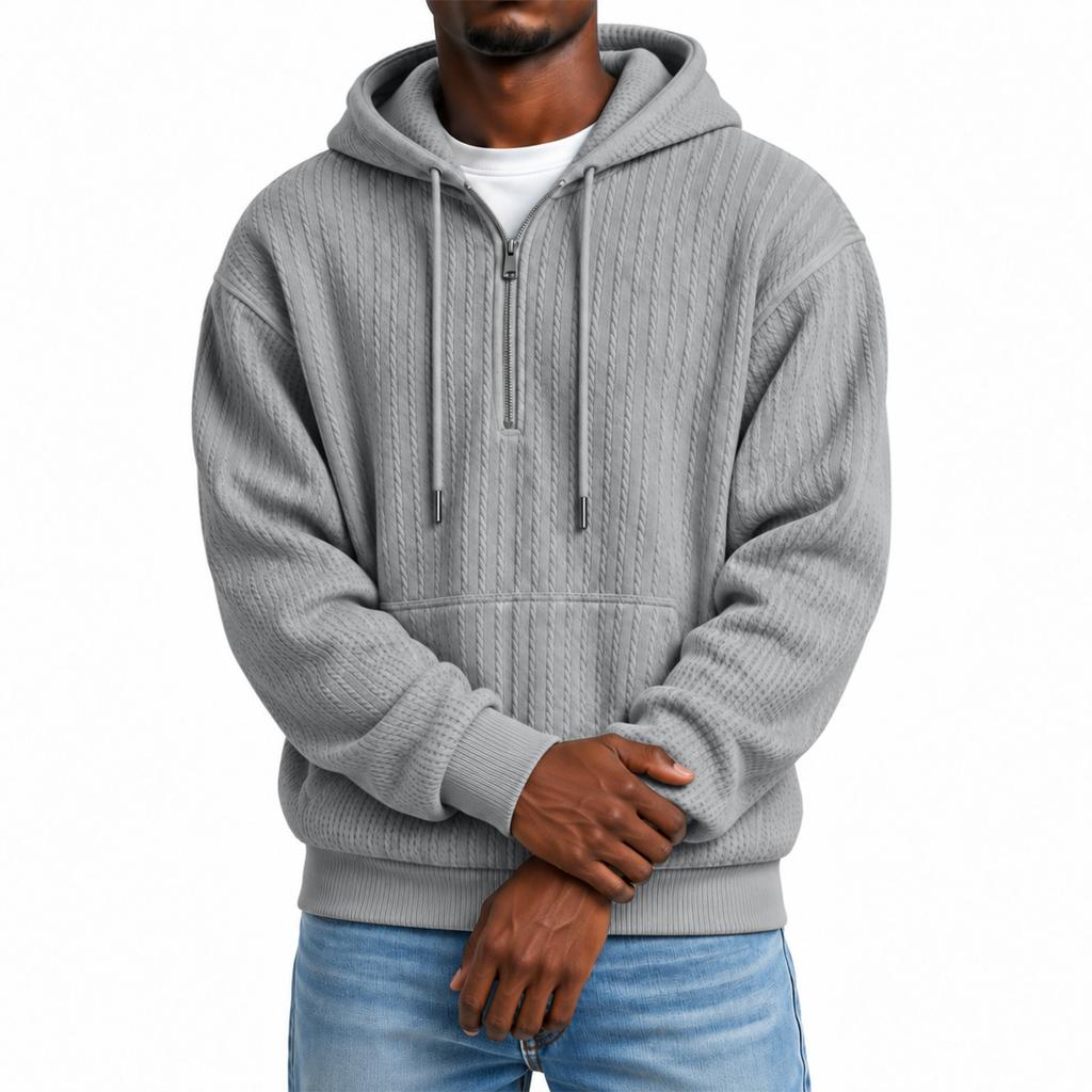 Herren Hoodie mit halbem Reißverschluss für Herbst und Winter, Lässiges Kapuzensweatshirt für den Alltag und Outdoor-Aktivitäten