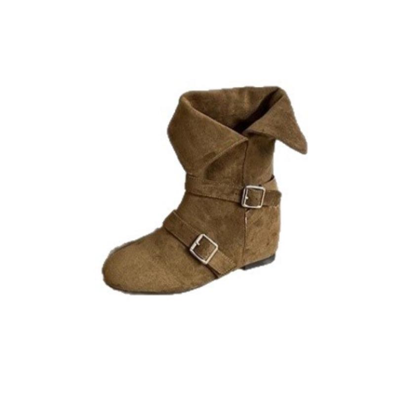 Retro belt buckle two wear medium tube western cowboy boots women's new versatile and thin two wear