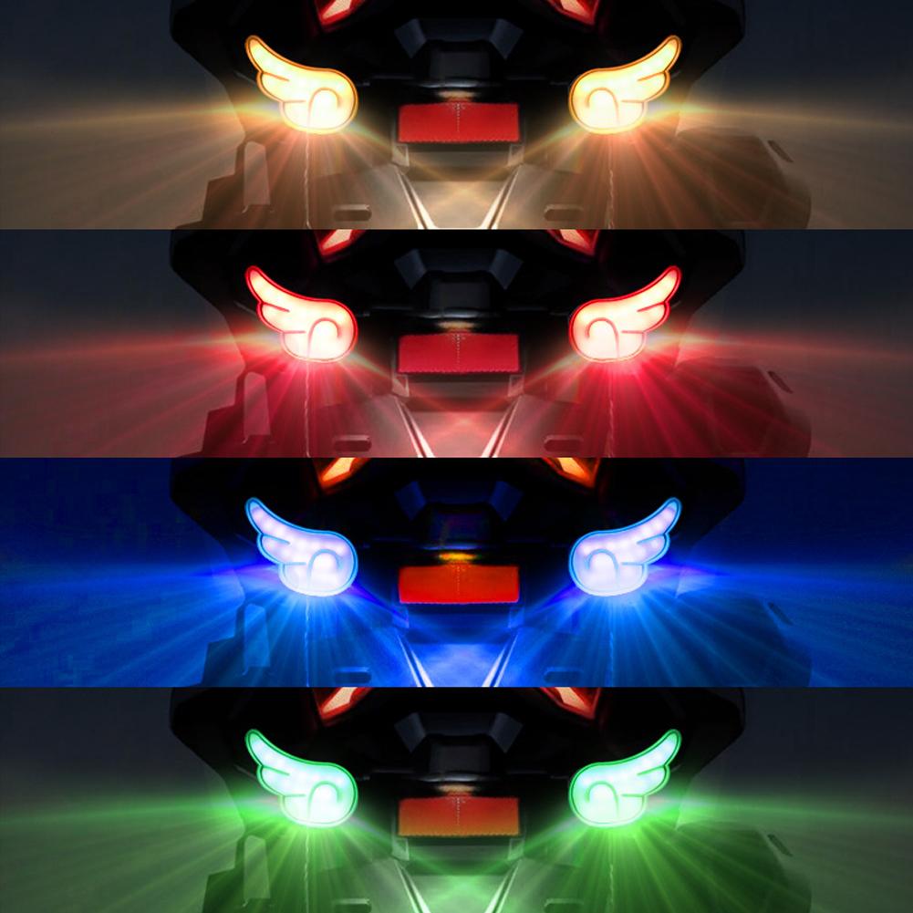 2Pcs Motorcycle LED Angel's Double Wings Lights Turn Signal Lamp Motorcycle Decoration Lights Screw Light Motorcycle Parts