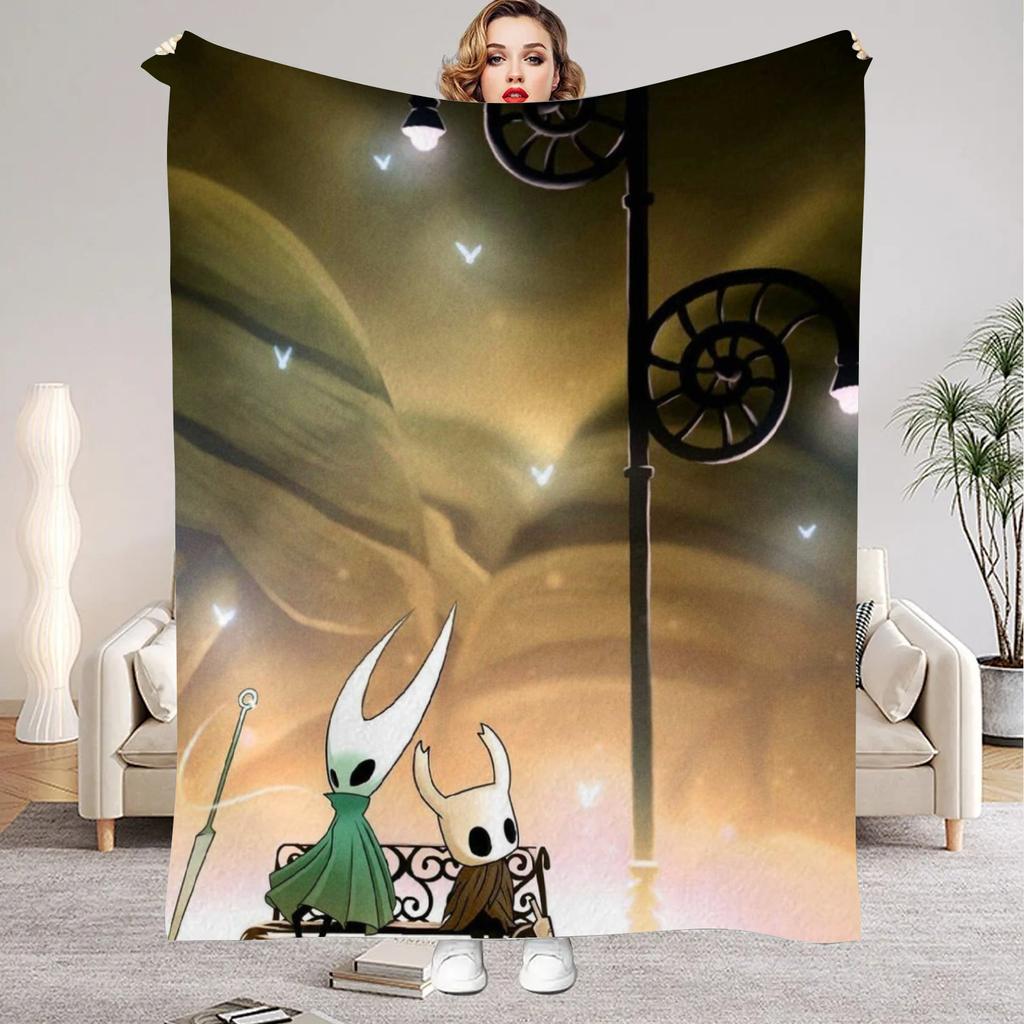 Hollow Knight Blanket Cartoon Game Printed Flannel Blanket for Home Living Room Bedroom Decor New Year Christmas Gift for Fans