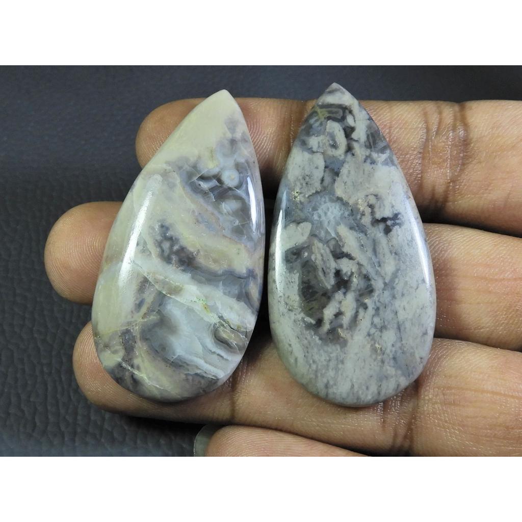 125Cts. Natural Coffee Bean Jasper Pear Cabochon Loose Gemstone 2 Pcs Lot A-324