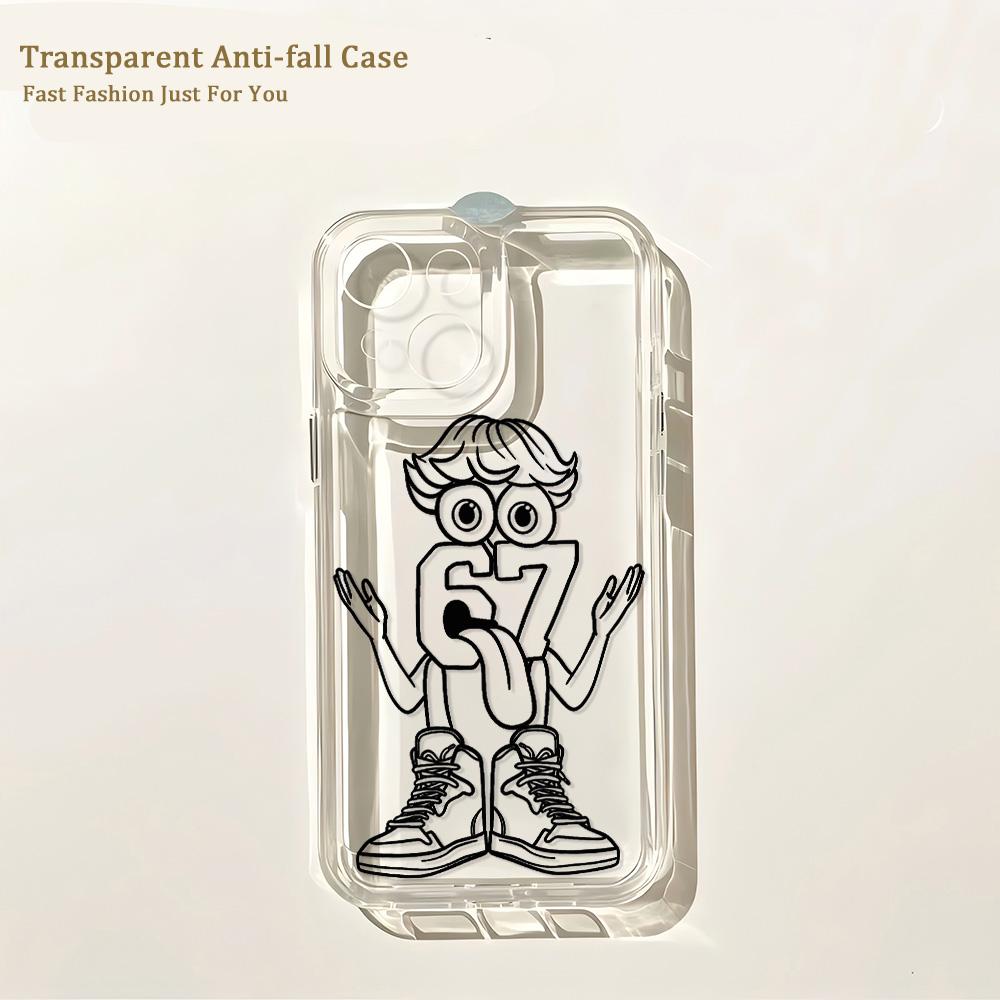 Phone Case For Bold Number 67 Graphic iPhone 17 16 16e 15 14 13 12 11 Mini Pro Max X XR XSMax 8 Air Plus Transparent Back Cover