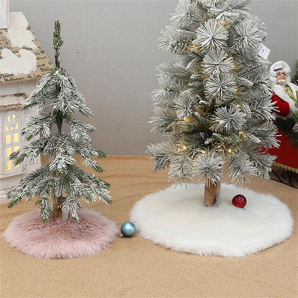 Colorful Christmas Tree Skirt Comfortable Plush Mat Stylish Tree Base Dress Holiday Decoration for Home and Office