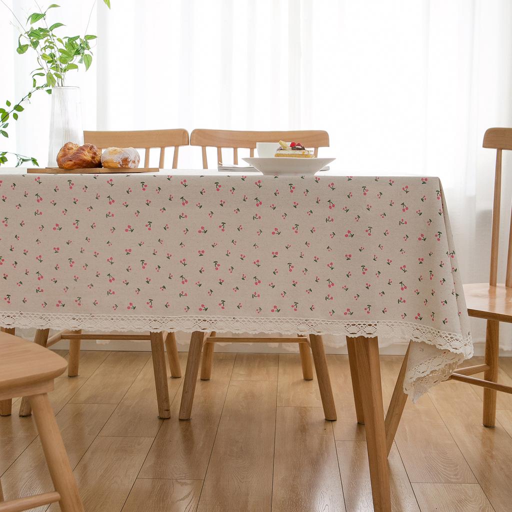 Rectangle Daisy Tablecloth with Tassel - Floral Tablecloth as Spring Decorations for The Home, Spring Summer Plaid Tablecloth for Holiday,Party Decor