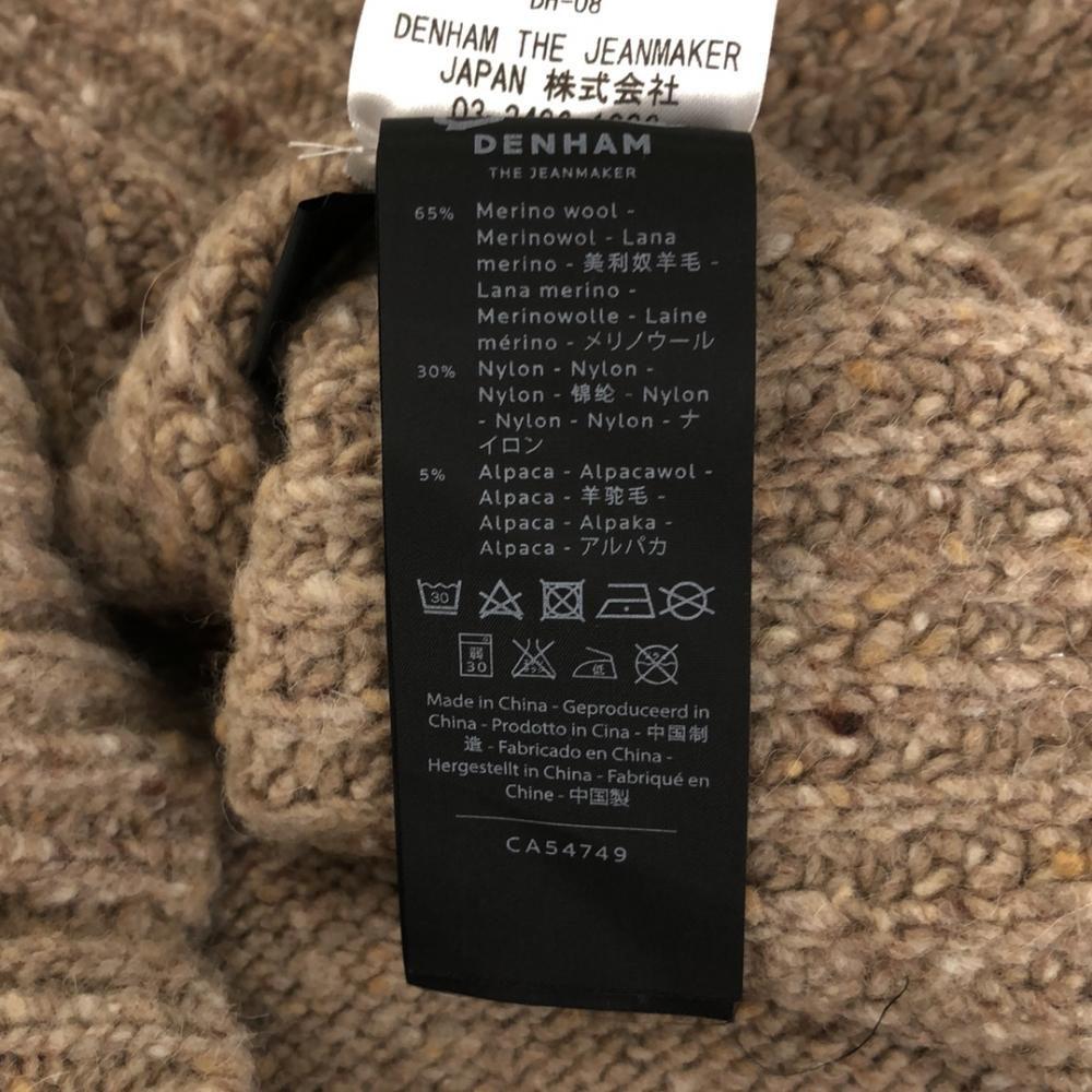 DENHAM Wool Blend Long Sleeve V Neck Sweater S Brown Knit Men's Used