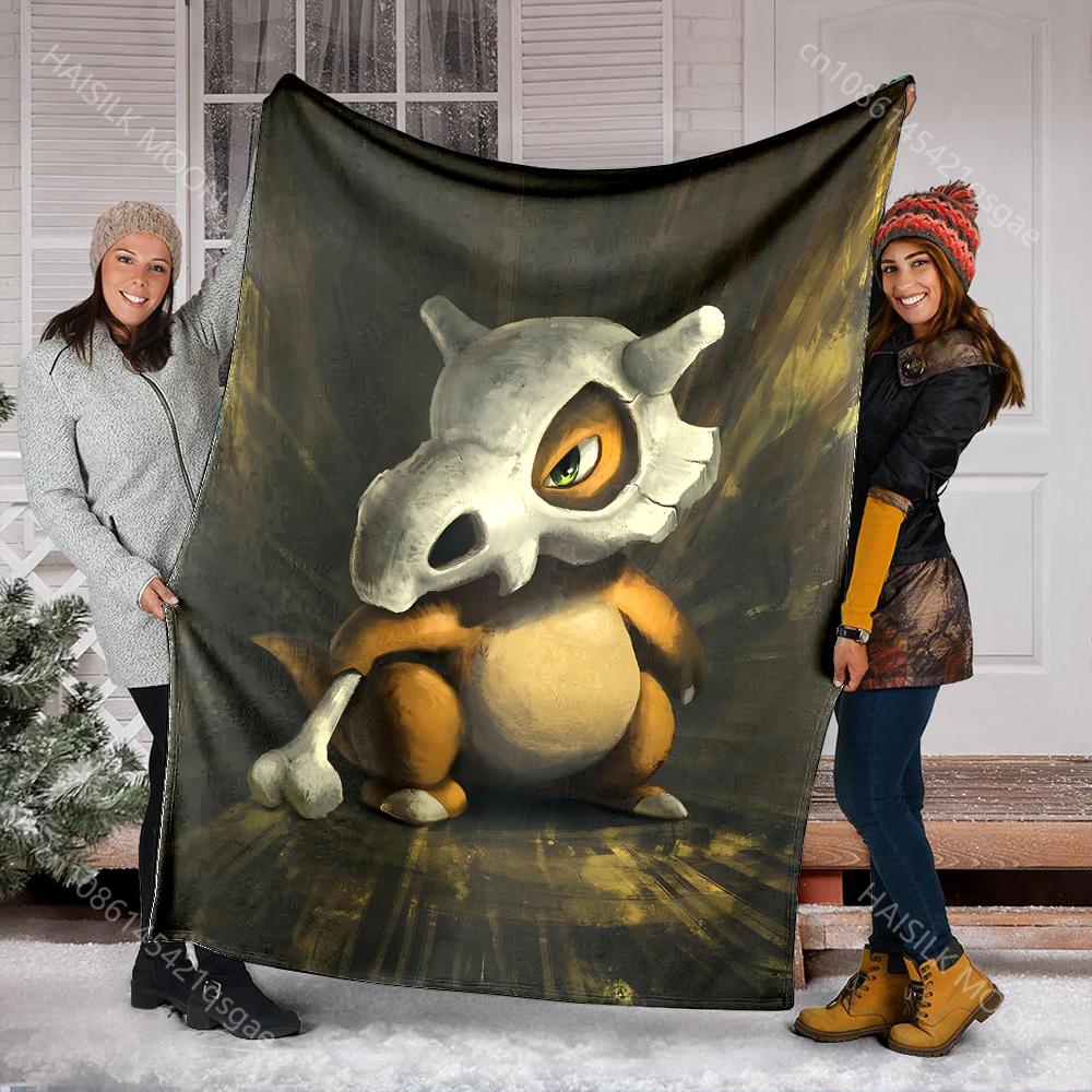 

1PC Pokémon Cubone Print Blanket Adult Children Warm Blankets Home Travel Car Sofa Bed Soft and Comfortable Blanket for Gifts 75x90cm