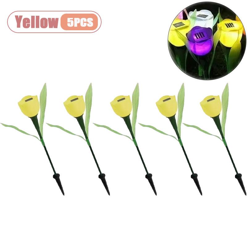 1-10PCS Solar Tulip Light Auto on At Dusk Waterproof Outdoor Garden Patio Decorative Night Lamp for Landscape Pathway Lawn