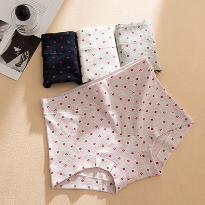 Damen Frühling Reine Baumwolle Blume Taille 10A Antibakteriell Verlängerter Schritt Atmungsaktiv Spurlos Kleiner Flacher Winkel Unterwäsche
