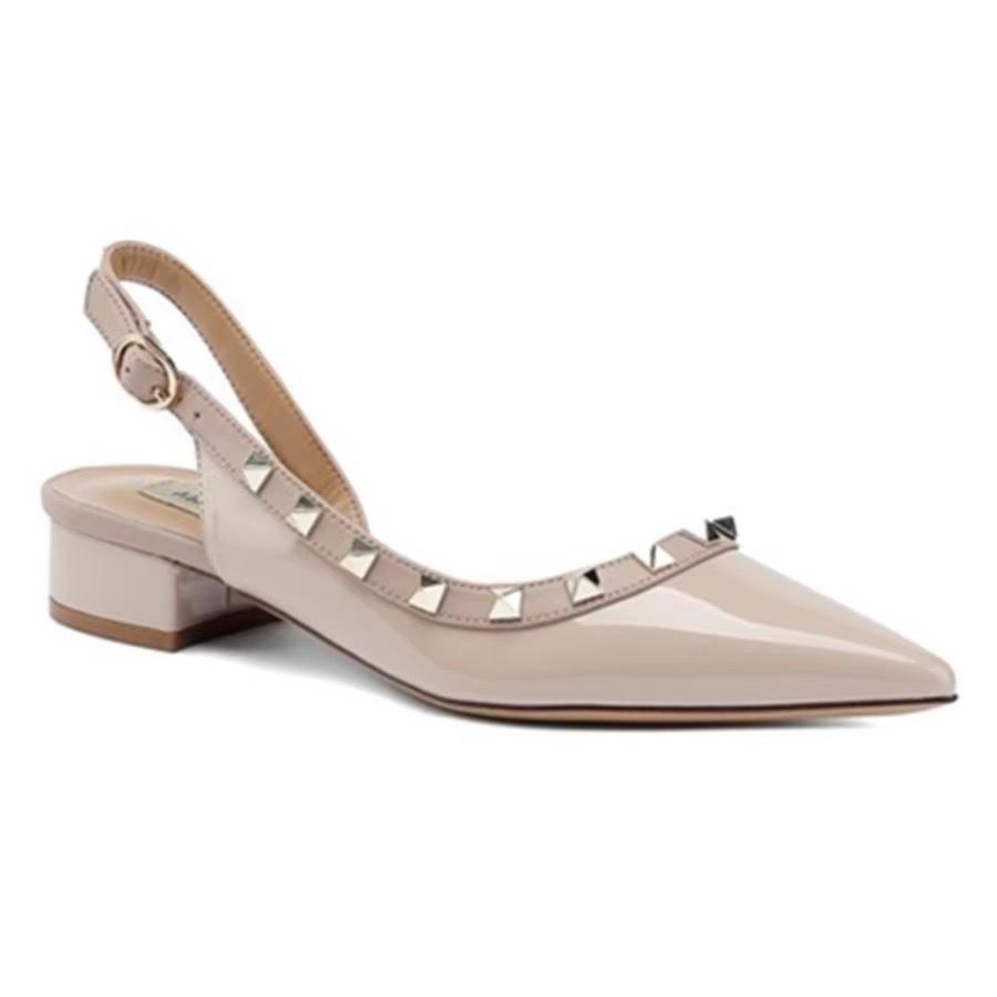 Nude Single Shoes Women's New Rivets Hollow Small Leather Shoes Summer Skirt Wear High-heeled Sandals