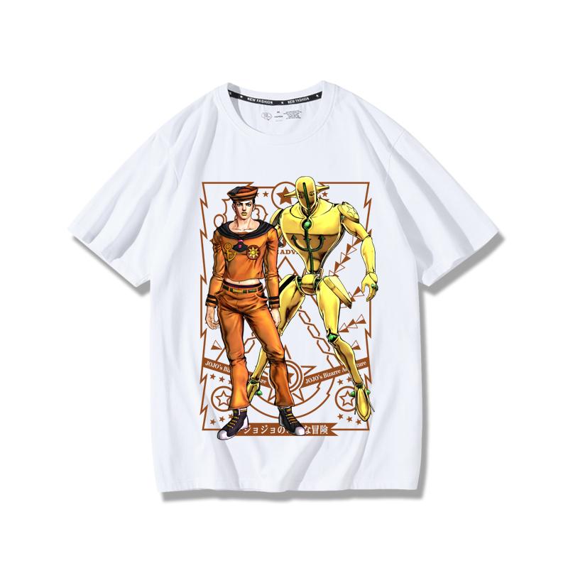 JoJo's Bizarre Adventure anime potlač postáv letné pánske 100% bavlnené tričko vonkajšie ležérne pohodlné trendové streetwear
