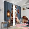2pcs,2D Plane Printing Curtain Fabric Cute Snowman Cardinal Bunnies (3) 100% Polyester (without Rod) Decorations For Home for