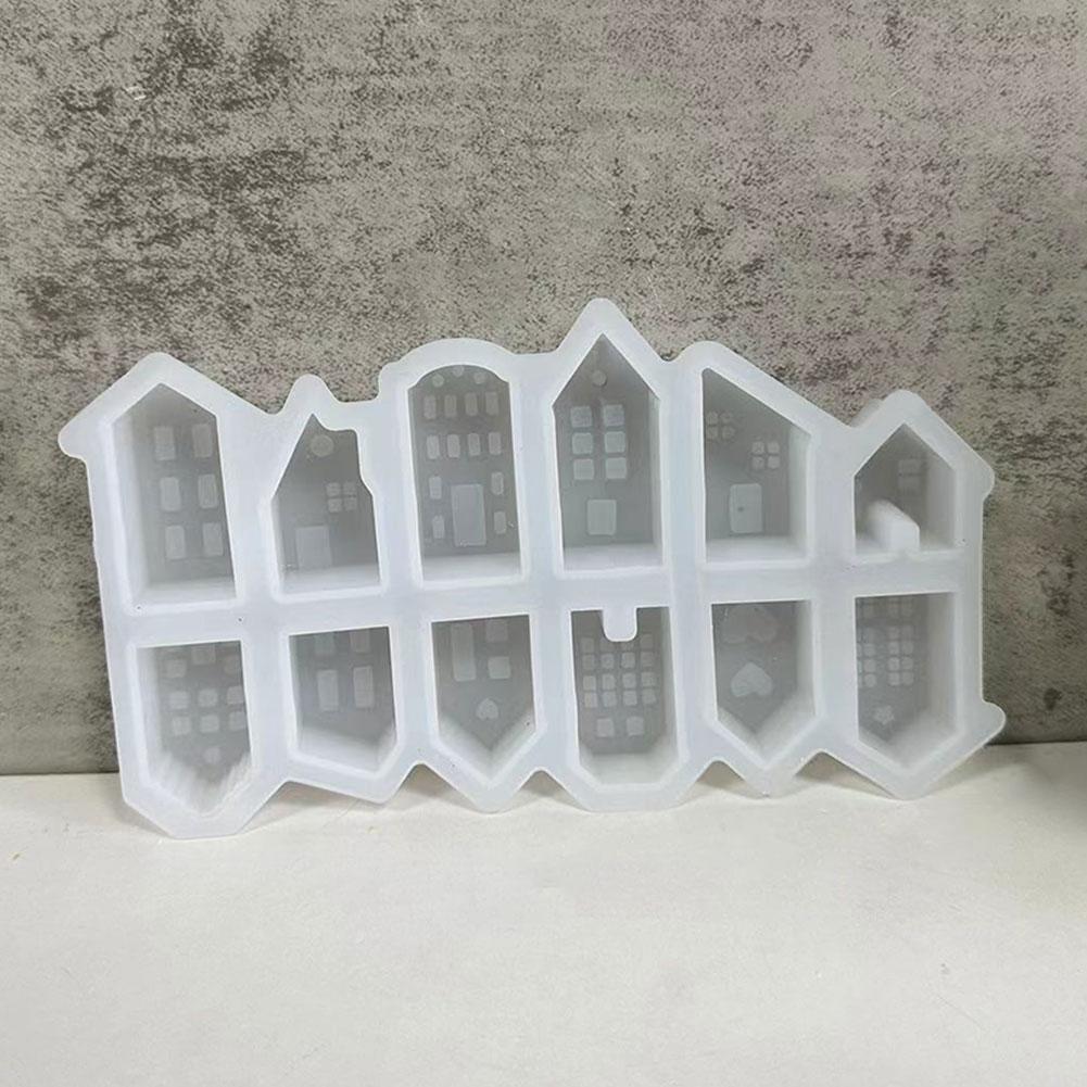 Forma na świece 3D w stylu nordyckim dom 12-dołkowa mini domki gips beton cement forma DIY gips architektura do dekoracji domu prezenty