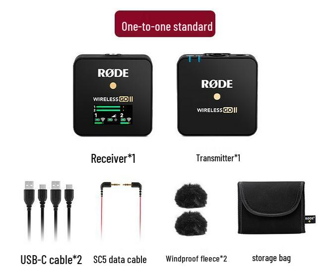 

Накамерный микрофон Rode Wireless GO II «один к двум» с клипсой для прямой трансляции