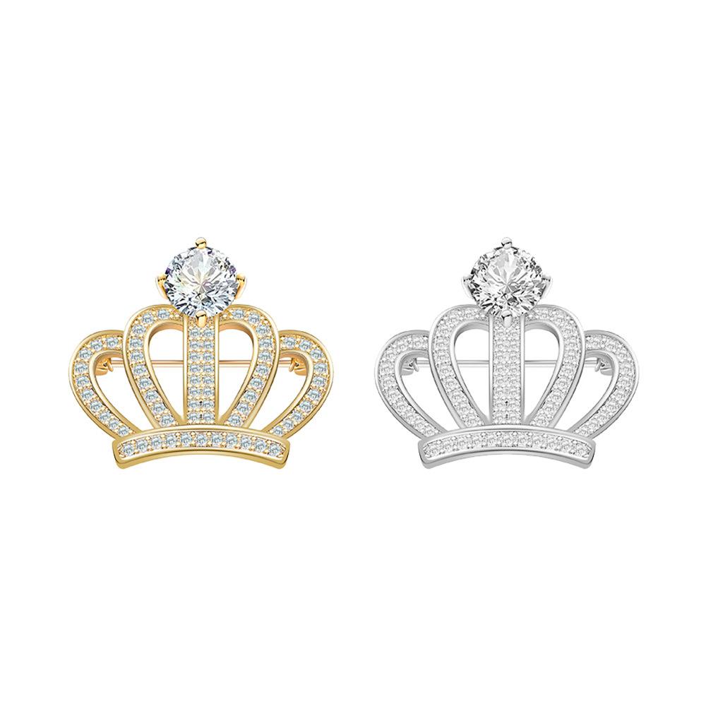 SKEDS Exquisite Luxury Rhinestone Corwn Brooches For Women Girls Fashion Elegant Crsytal Tiara Buckle Jewelry Accessories Gift