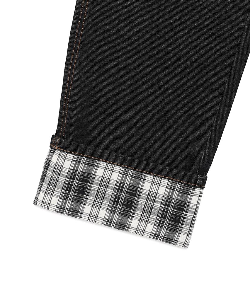 CAVISH W Check Denim Pants Black(Cv2Fffd110A)