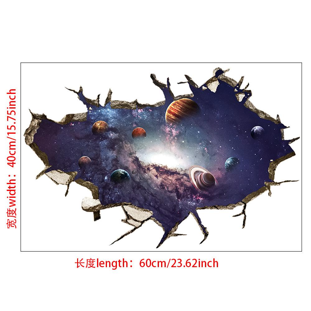 3D Self-adhesive Tearable Wall Starry Sky Universe Planet World Ceiling Living Room Decorative Wall Sticker