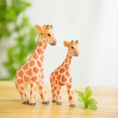 Hand-Carved Wooden Animal Statue Animals Figures Portable Animal Crafts Home Decoration for Table Bookshelf Fireplace Decor