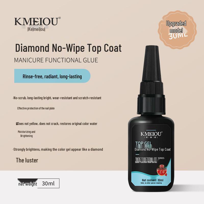 Nail Art Super Gel: Strengthening Base & No-Wipe Top Coat for Salons