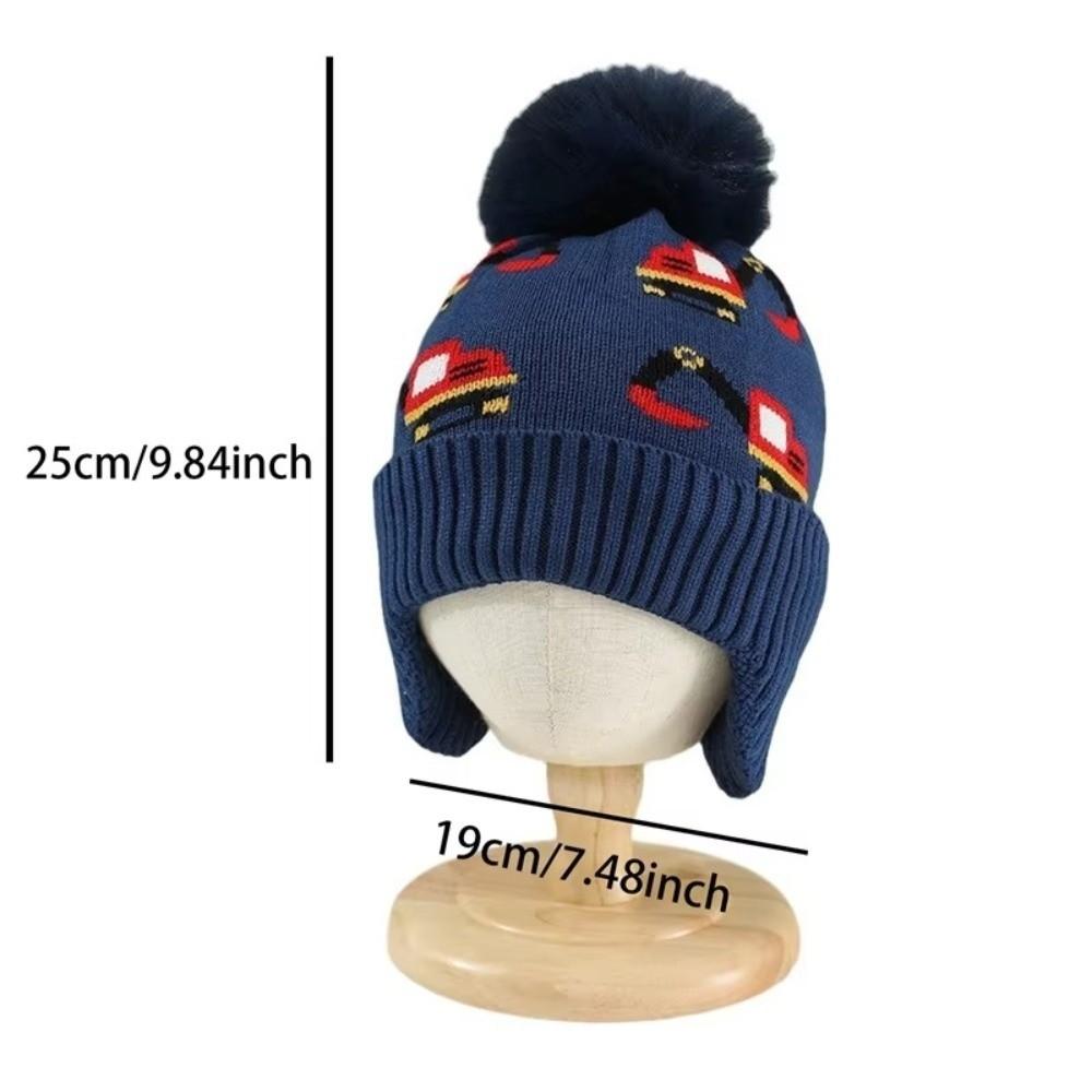 Verstellbare Ohrenklappen Mütze Warmes Fleecefutter Gestrickte Beanie Niedliche Kinder Wintermütze Winter