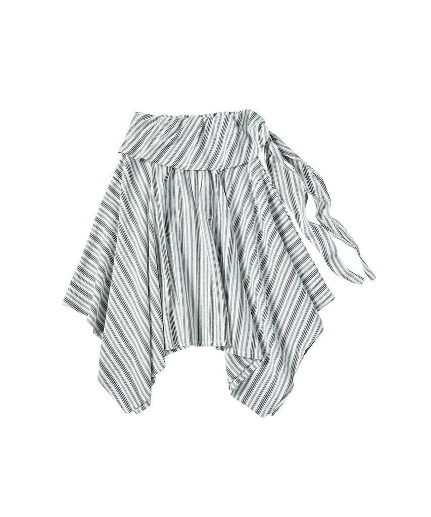 Comoni Nose W Linen Stripe Skirt [Ivory]