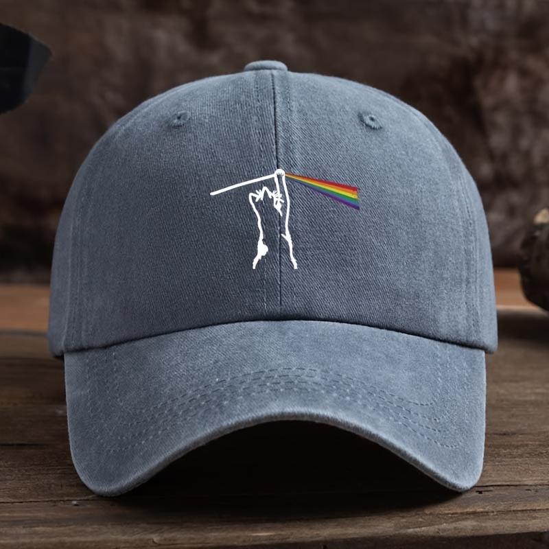 Cat Rainbow Print Baseball Cap Unisex Outdoor Sun Protection Visor Hat Fashion Versatile Peaked Hat Trend