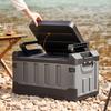 Faltbarer Outdoor-Stauraumhocker mit ergonomischer Rückenlehne, tragbarer leichter Camping- und Angelstuhl für Wandern, Reisen und Autocamping