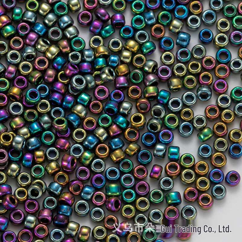 Premium 2.0mm Gold and Silver Glass Round Beads for DIY Jewelry Making
