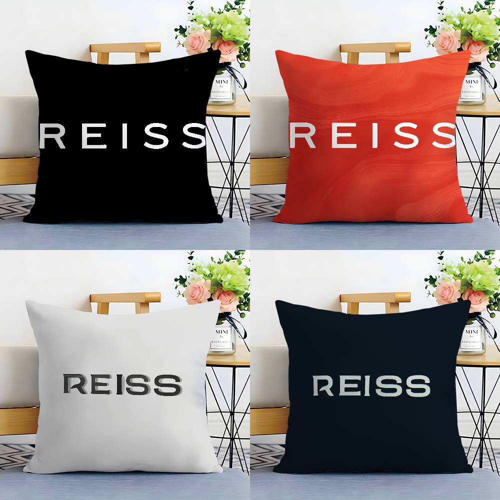 British Brand R-Reiss Pillow Case Plush Fabric Soft Double Sided Print Sofa Cushion Cover Throw Pillow Covers