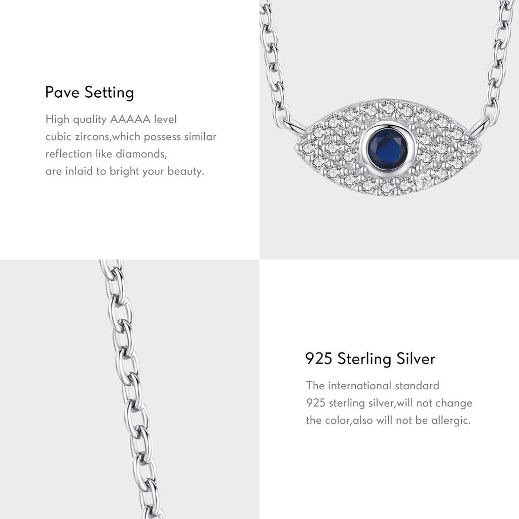 MODIAN 925 Sterling Silver Mysterious Blue Eyes Pendant Necklace Clavicle Chain Link For Women Party Fine Jewelry Birthday Gift