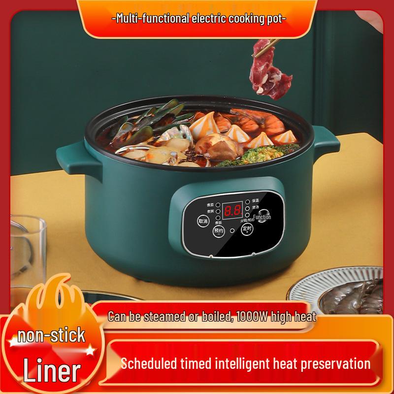 Multi-Functional Electric Cooker: Hot Pot, Stir-Fry, and Noodle Maker for Dorms and Bedrooms