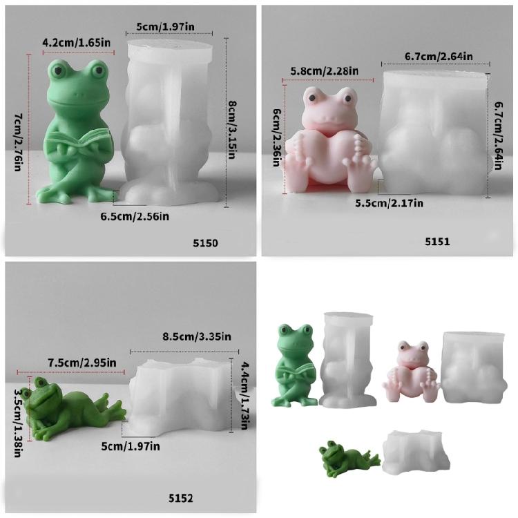Silicone Frogs Candle Mold for Table Decorations 3D Frogs Shape Scented Candle Crafting Molds for Resin Wax Clay Project
