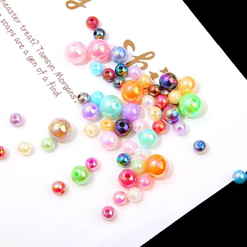 6/8/10mmABS Imitation Pearl AB Color Round Beads DIY Handmade Beaded Loose Bead Material Hair Accessories