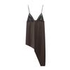 Women's New European and American Style Fashion Simple Splicing Asymmetrical Dress