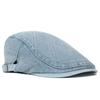 Washed Denim Cap Men British Beret Women Forward Cap Paintsman Hat Newsboy Cap