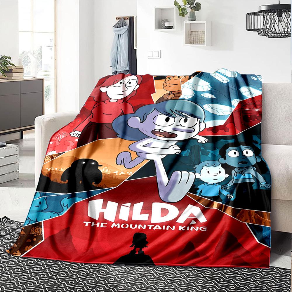 Hilda Mountain Flannel Blanket Super Soft Warm Cozy Blanket for Sofa Bed Office Travel All‑Season Home Decor Gift
