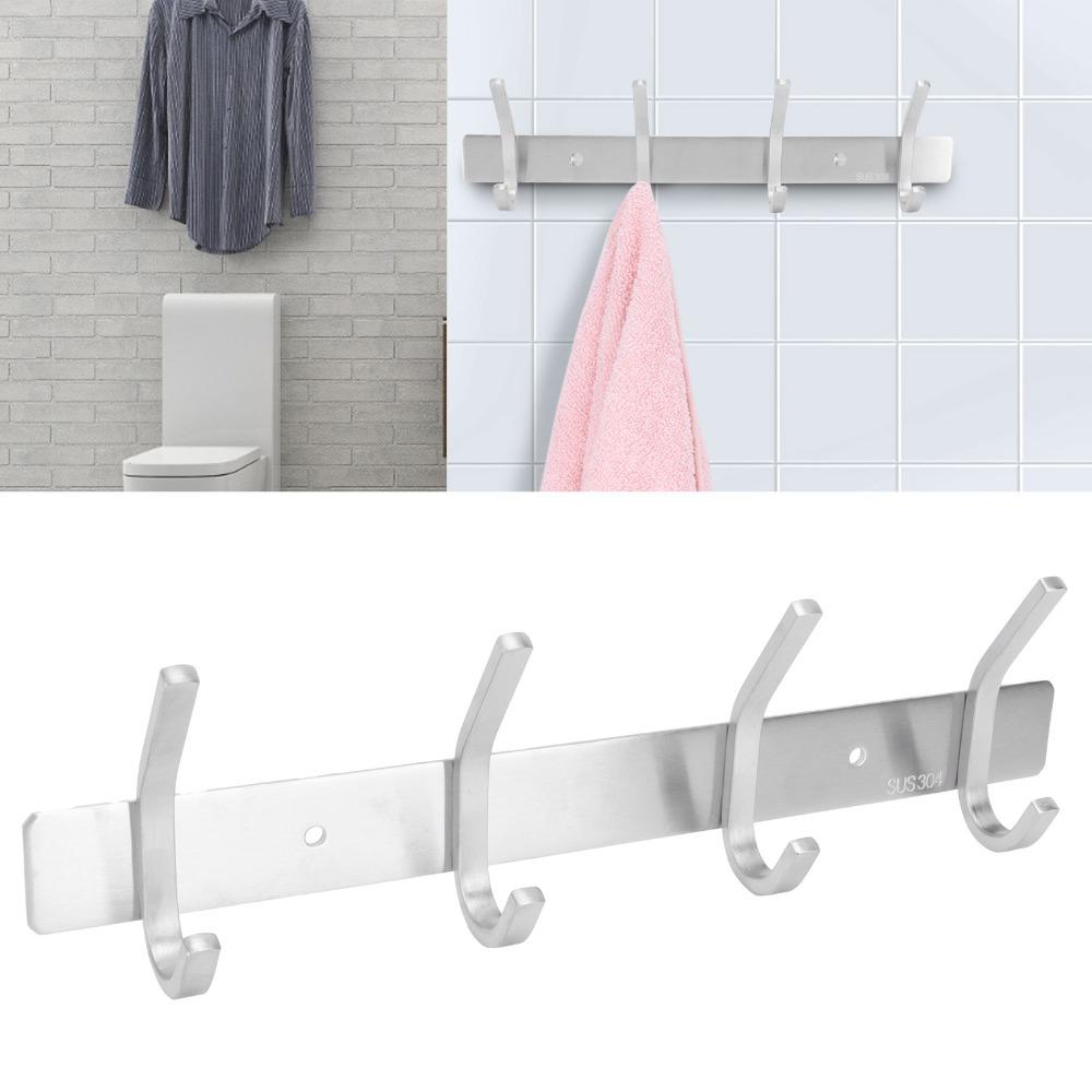 Stainless Steel Coat Hook Silver Coat Hanger Practical Towel Rack  Home Office