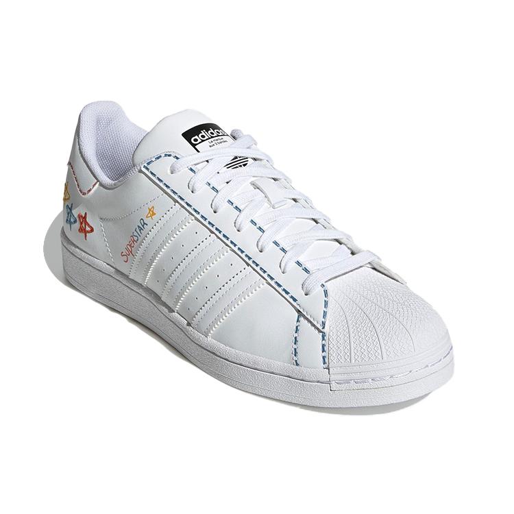adidas Chaussures Superstar Originales 'Blanc Bleu Jaune' GZ3034