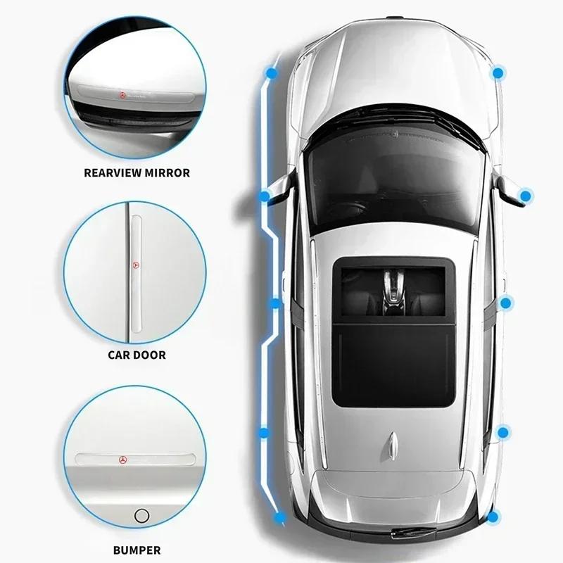 4pcs Car Door Handle Protection Exterior Door Bowl Stickers Styling Accessories For Mercedes Benz Amg W203 W204 W205 W206 FE8