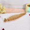 ascension Agarbatti Holder Gold Plated Leaf Pattern with Small Ganesh for Home, Office,