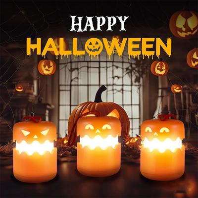 Portable Halloween Pumpkin Lights with Lanyard LED Battery Operated Collapsible Pumpkin Lantern