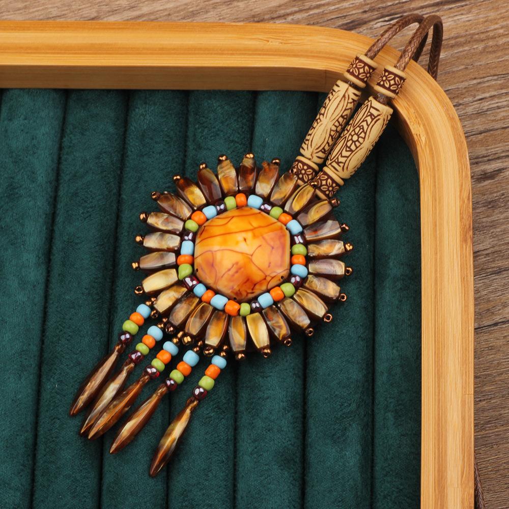 

Богемный ретро экзотический стиль ручной работы богемский геометрический кулон этнический племенной стиль ювелирные изделия нишевое колье