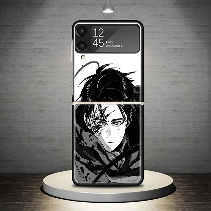 

Чехол для телефона Атака Титанов Леви для Samsung Galaxy Z Flip 7 6 5 4 3 5G Ударопрочный чехол Z Flip7 Flip6 ZFlip5 Flip3 Flip4 Роскошный She Samsung Z Flip